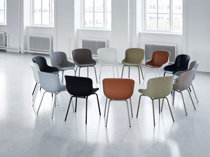 Hyg Chair by Normann Copenhagen, showing hyg chairs in live shot.