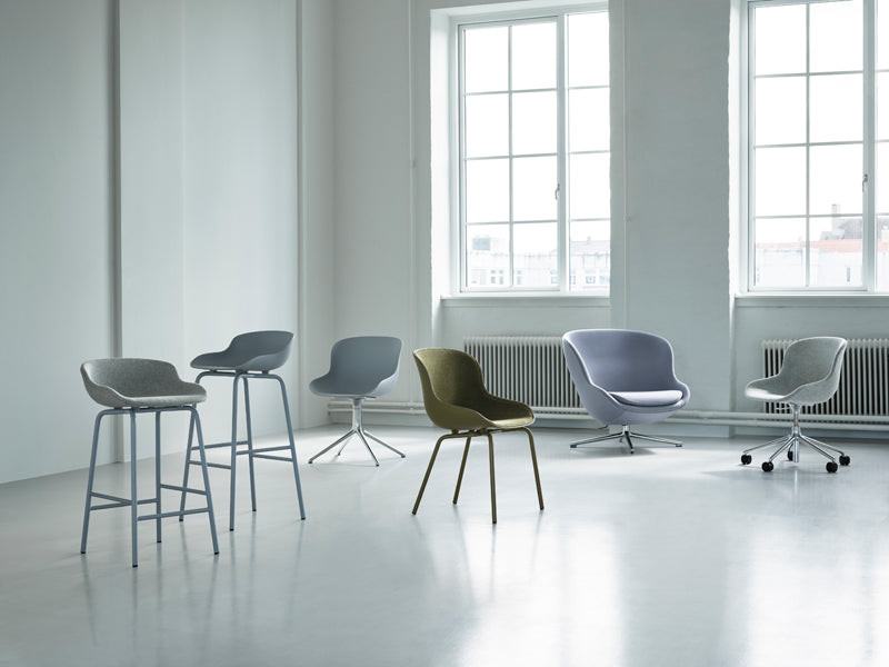 Hyg Swivel Chair by Normann Copenhagen, showing hyg swivel chair in live shot.