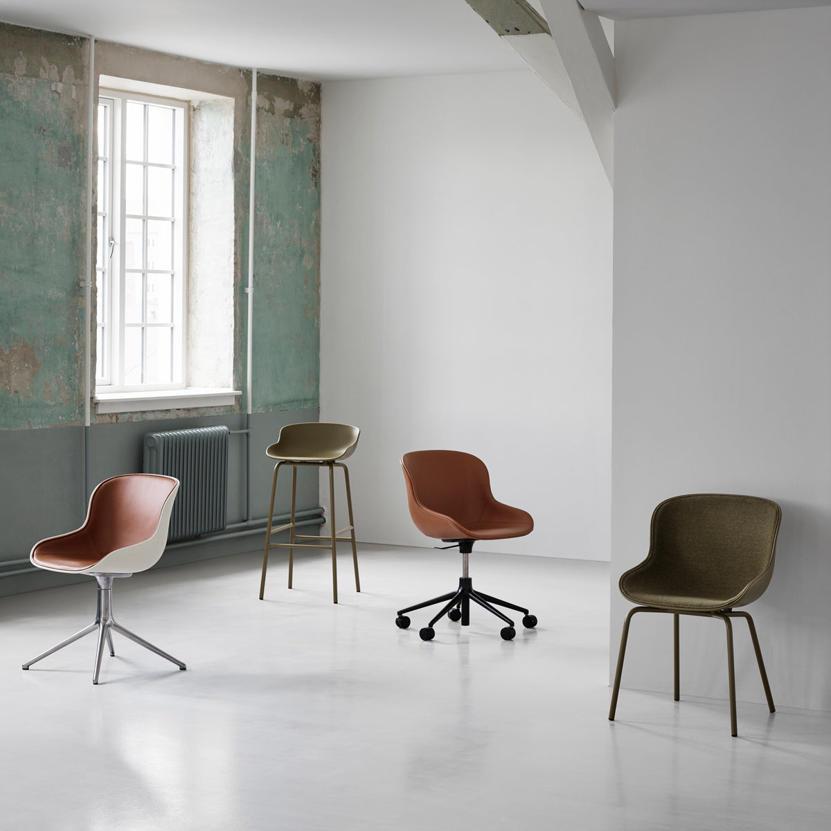 Hyg Swivel Gaslift Office Chair by Normann Copenhagen, showing hyg swivel gaslift office chair in live shot.