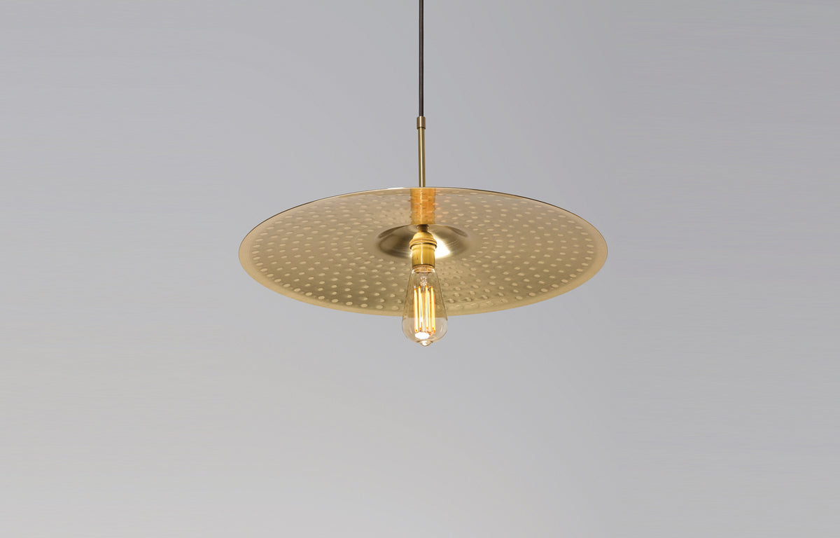 Ico 20" Pendant by Cerno - Spun Solid Brass.