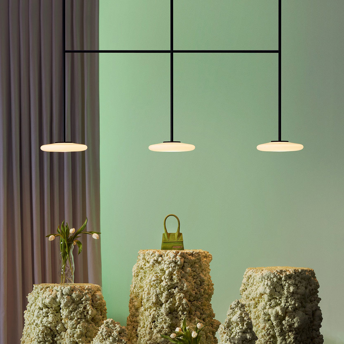 Ihana Pendant/Ceiling Light by Marset, showing ihana pendant/ceiling light in live shot.