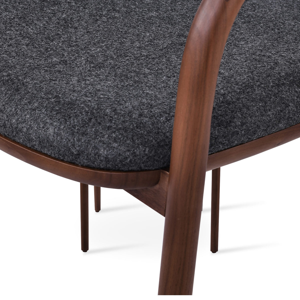 Infinity Arm Dining Chair by SohoConcept, showing closeup view of arm dining chair.