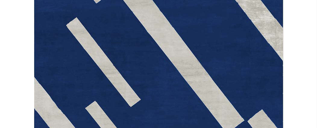 Inzago Esterzili II200 by Second Studio, showing closeup view of inzago esterzili ii200 by second studio in cobalt blue & light taupe.