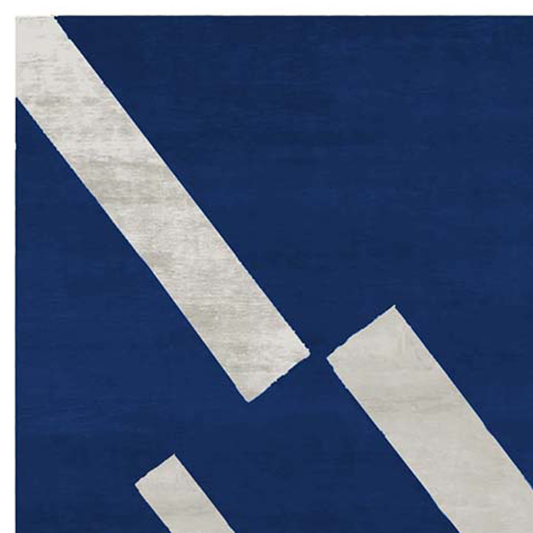 Inzago Esterzili II200 by Second Studio, showing closeup view of inzago esterzili ii200 by second studio in cobalt blue & light taupe.
