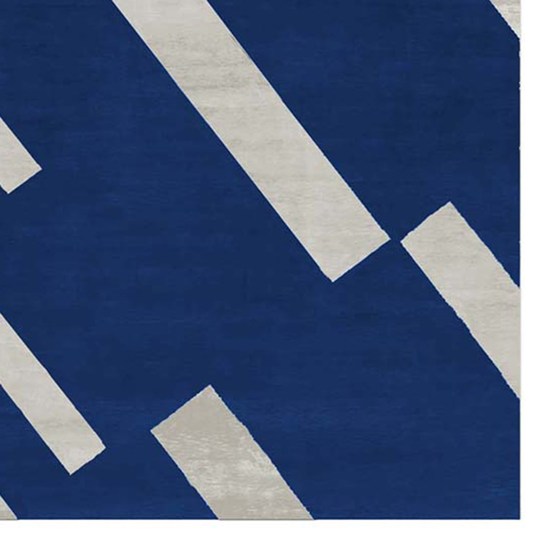 Inzago Esterzili II200 by Second Studio, showing closeup view of inzago esterzili ii200 by second studio in cobalt blue & light taupe.