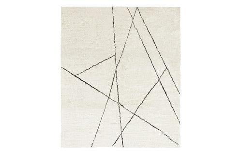 Issy Garde Shaggy IY100 Rug by Second Studio - Cream & Black.