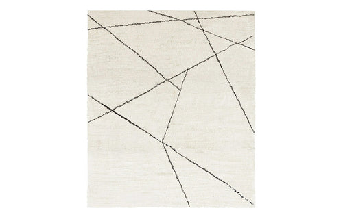 Issy Palesa Shaggy IY200 Rug by Second Studio - Cream & Black.