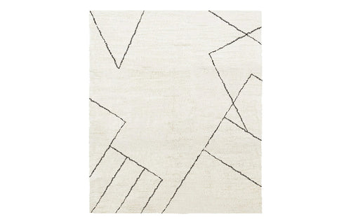 Issy Saville Shaggy IY300 Rug by Second Studio - Cream & Black.