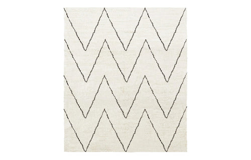 Issy Weiner Shaggy IY400 Rug by Second Studio - Cream & Black.