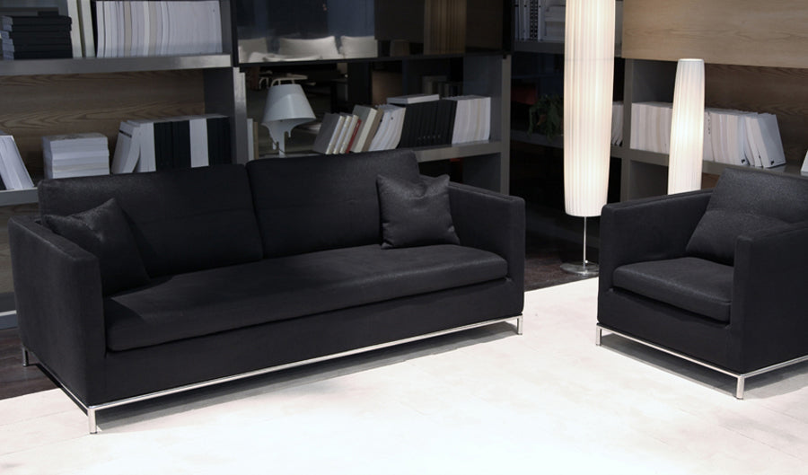 Istanbul Arm Chair by SohoConcept, showing istanbul arm chair with sofa in live shot.