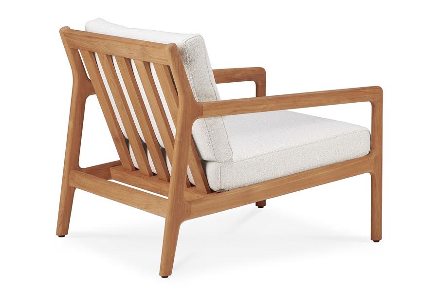 Jack Outdoor Lounge Chair by Ethnicraft, showing back angle view of outdoor lounge chair.