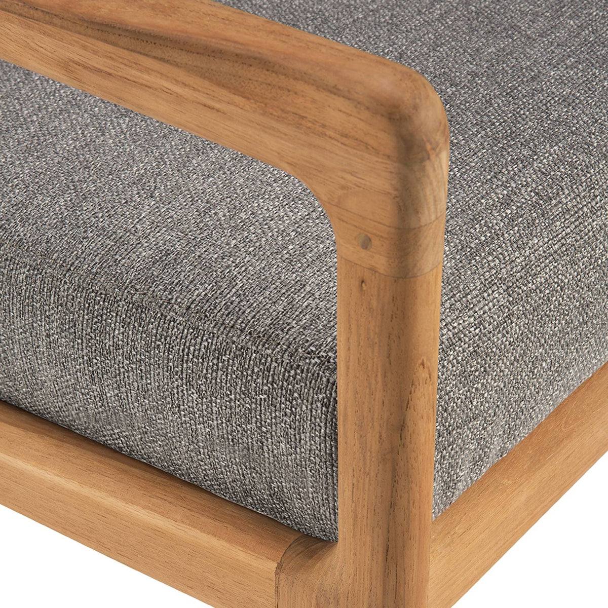 Jack Outdoor Lounge Chair by Ethnicraft, showing closeup view of outdoor lounge chair.