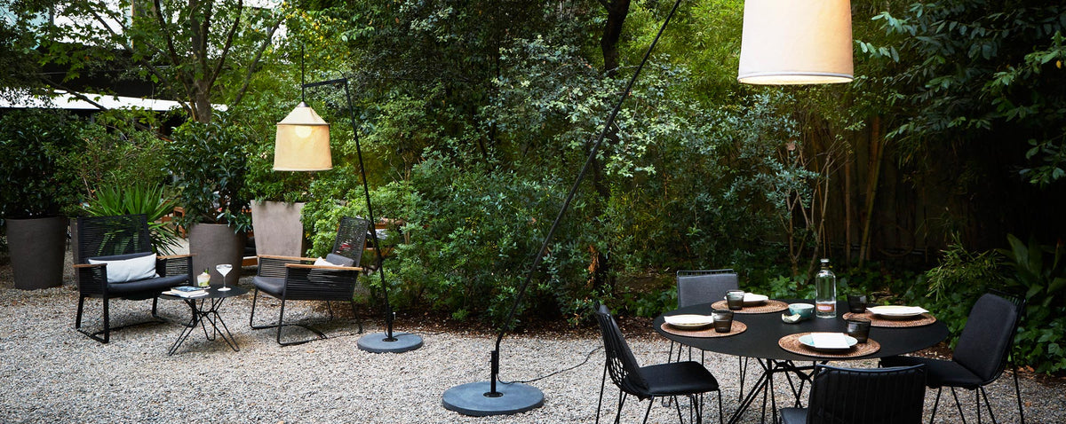 Jaima Floor Lamp by Marset, showing jaima floor lamps in live shot.