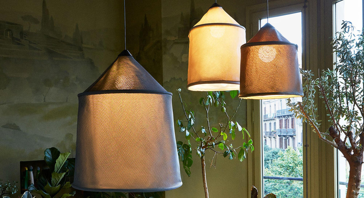 Jaima Pendant Light by Marset, showing jaima pendant lights in live shot.