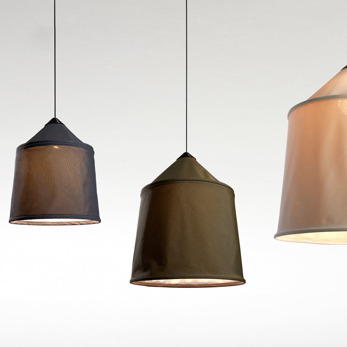 Jaima Pendant Light by Marset, showing jaima pendant lights in live shot.