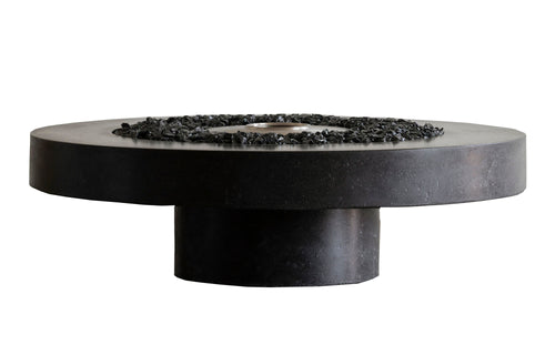 James De Wulf Floating Fire Table by De Wulf - Black Concrete.