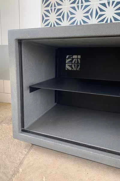James De Wulf Game Console Table by De Wulf, showing closeup view game console table.