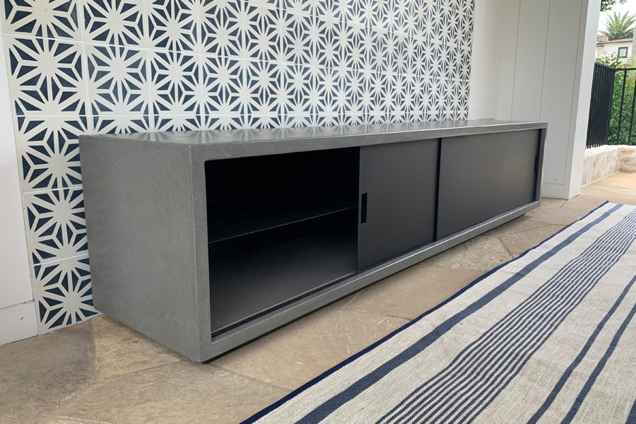 James De Wulf Game Console Table by De Wulf, showing open view of game console table.
