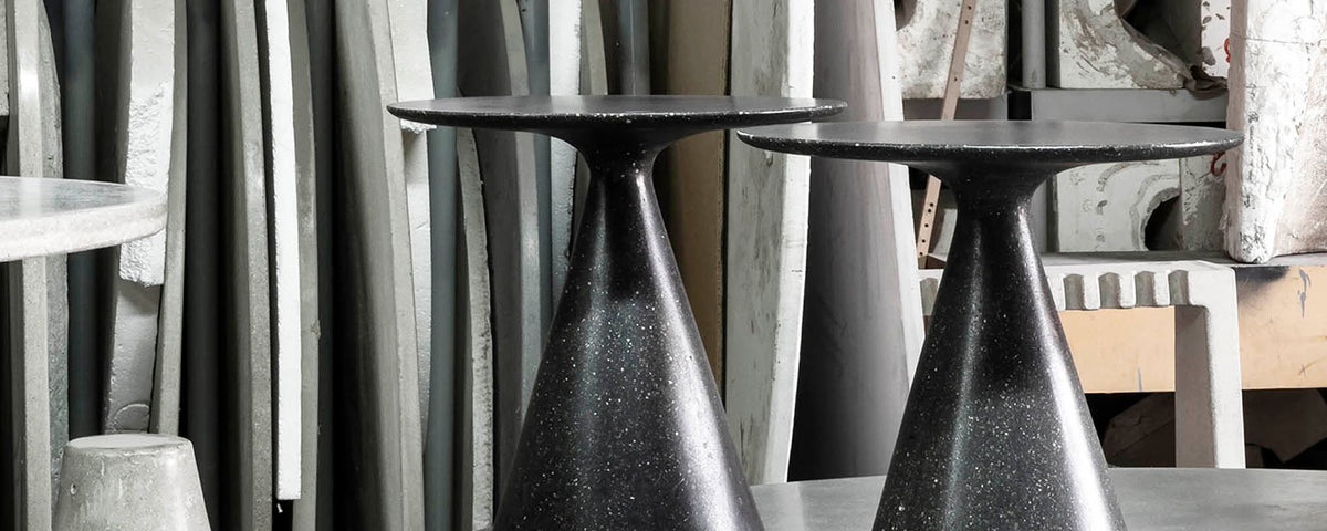 James De Wulf Mini Round Side Table by De Wulf, showing mini round table in live shot.