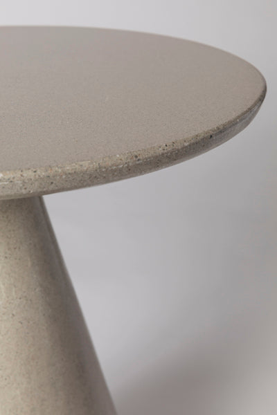 James De Wulf Round Side Table by De Wulf, showing closeup view of round side table.