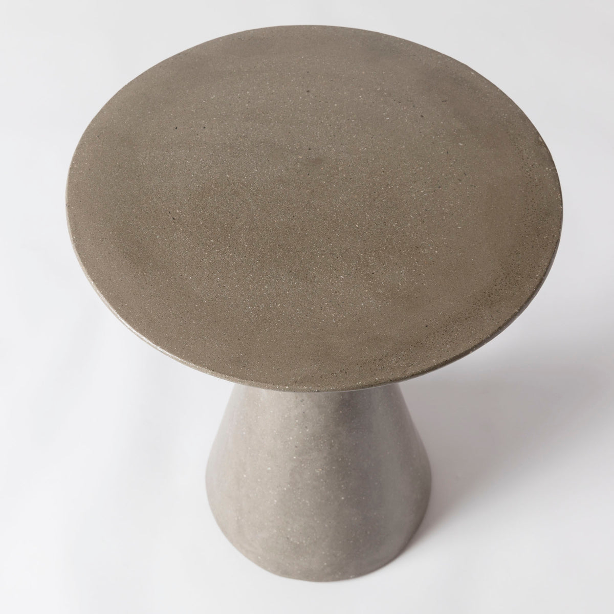 James De Wulf Round Side Table by De Wulf, showing top view of round side table.