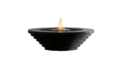 James De Wulf Stepped Fire Table by De Wulf - Black Concrete.