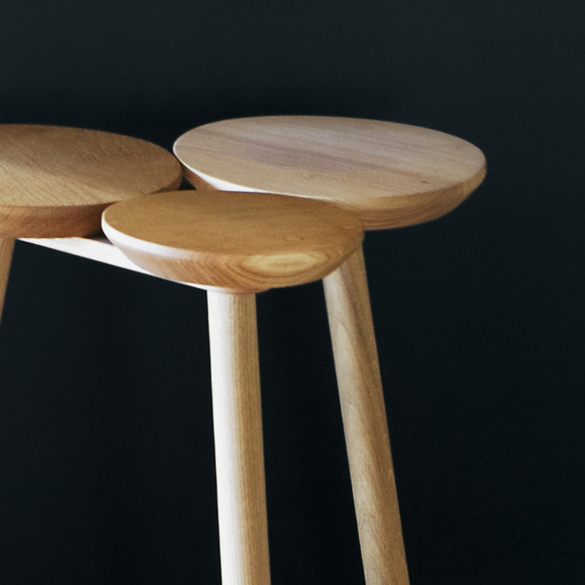 July Stool-Table by Nikari, showing closeup view of july stools/tables in live shot.
