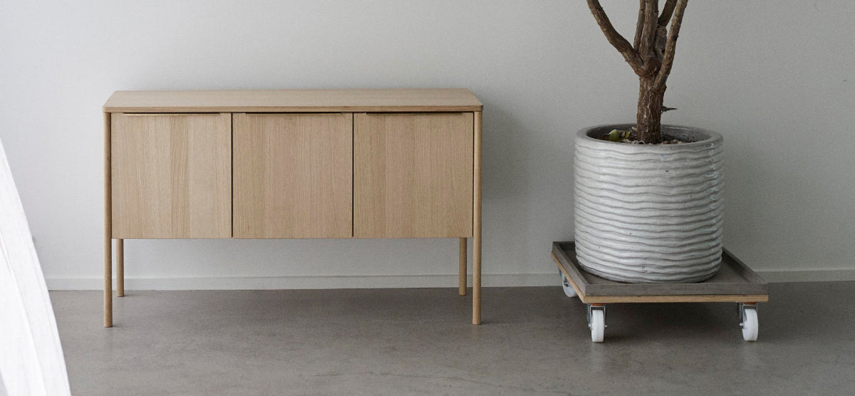 Jut Cabinet by Skagerak, showing jut cabinet in live shot.