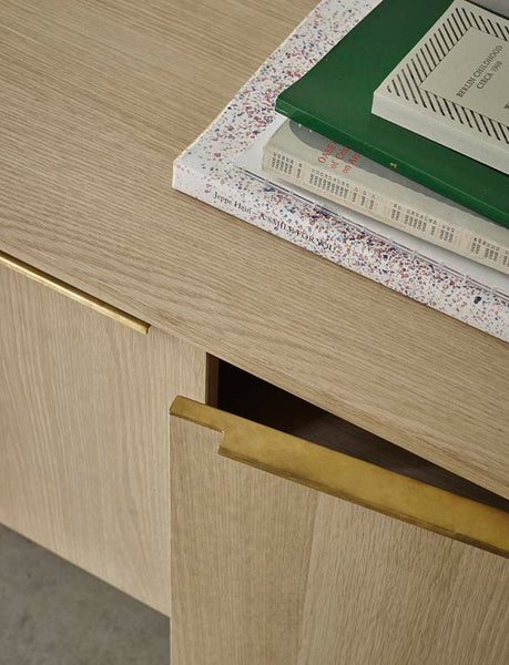 Jut Cabinet by Skagerak, showing closeup view of jut cabinet in live shot.