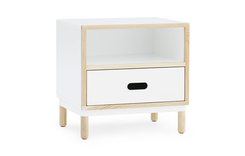 Kabino Bedside Table by Normann Copenhagen - White Powder Coated Aluminum.