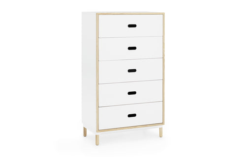 Kabino Dresser by Normann Copenhagen - 5 Drawers, White Powder Coated Aluminum.