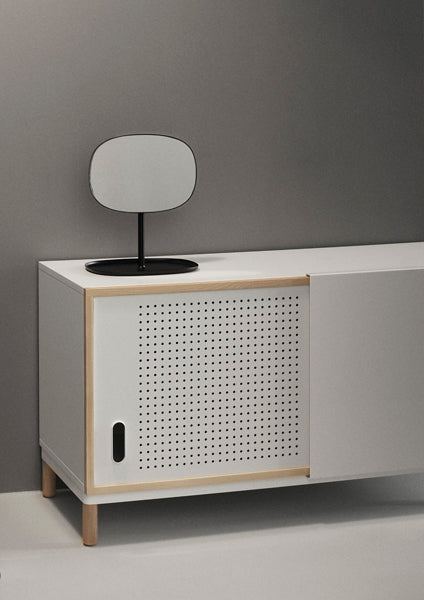Kabino Sideboard by Normann Copenhagen, showing closeup view of kabino sideboard in live shot.