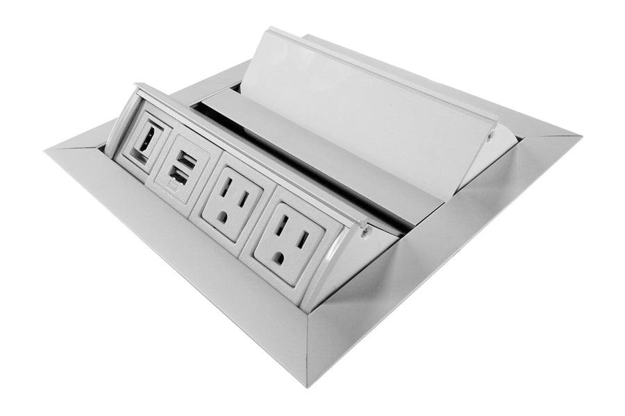 Kayak Conference Table by Scale 1:1, showing pop-up access double power unit for kayak conference table.