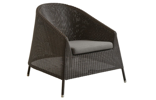 Kingston Lounge Chair by Cane-Line - Mocca Fiber Weave, Taupe Natte Cushion.