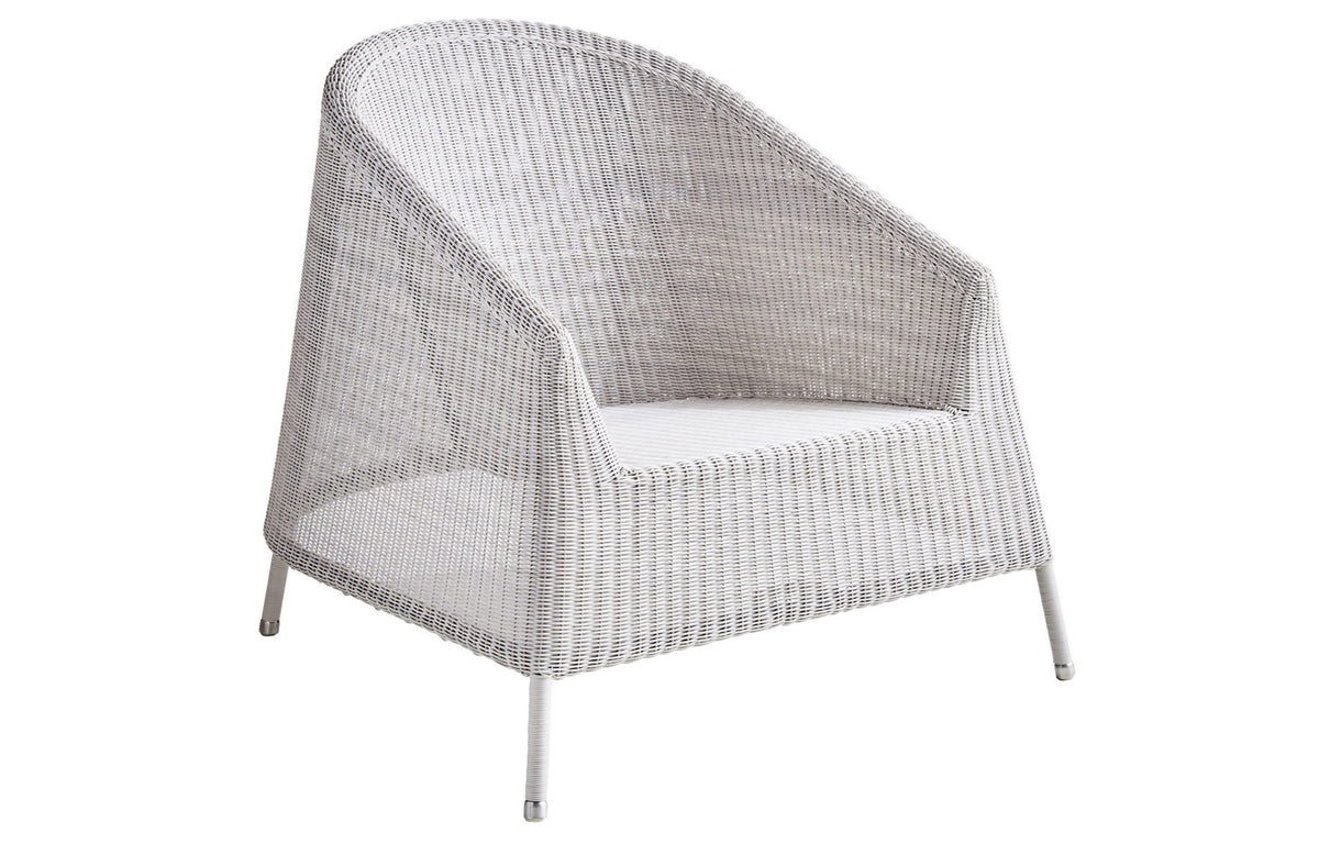 Kingston Lounge Chair by Cane-Line - White Grey Fiber Weave, No Cushion.