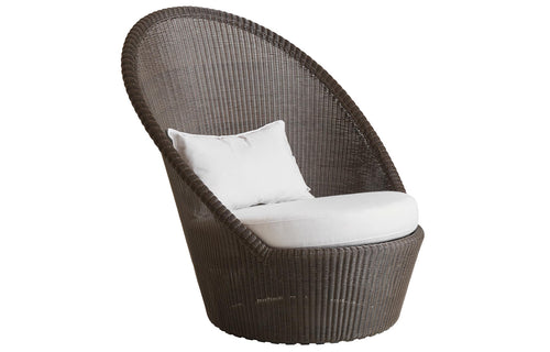 Kingston Sunchair with Wheels by Cane-Line - Mocca Fiber Weave, White Natte Cushion Set.