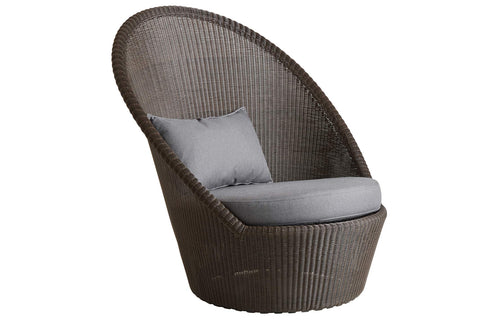 Kingston Sunchair with Wheels by Cane-Line - Mocca Fiber Weave, Grey Natte Set.