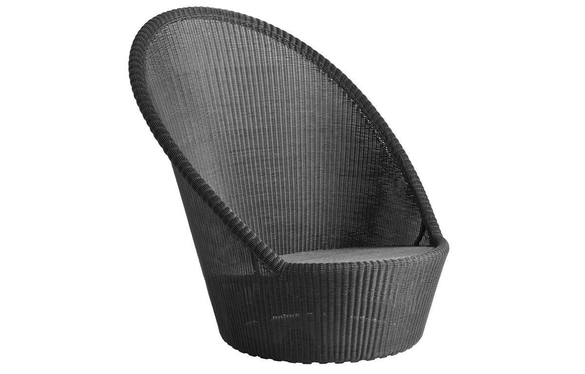 Kingston Sunchair with Wheels by Cane-Line - Graphite Fiber Weave, None.