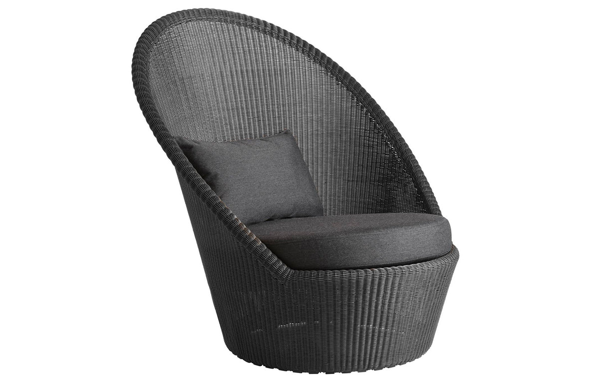 Kingston Sunchair with Wheels by Cane-Line - Graphite Fiber Weave, Black Natte Set.