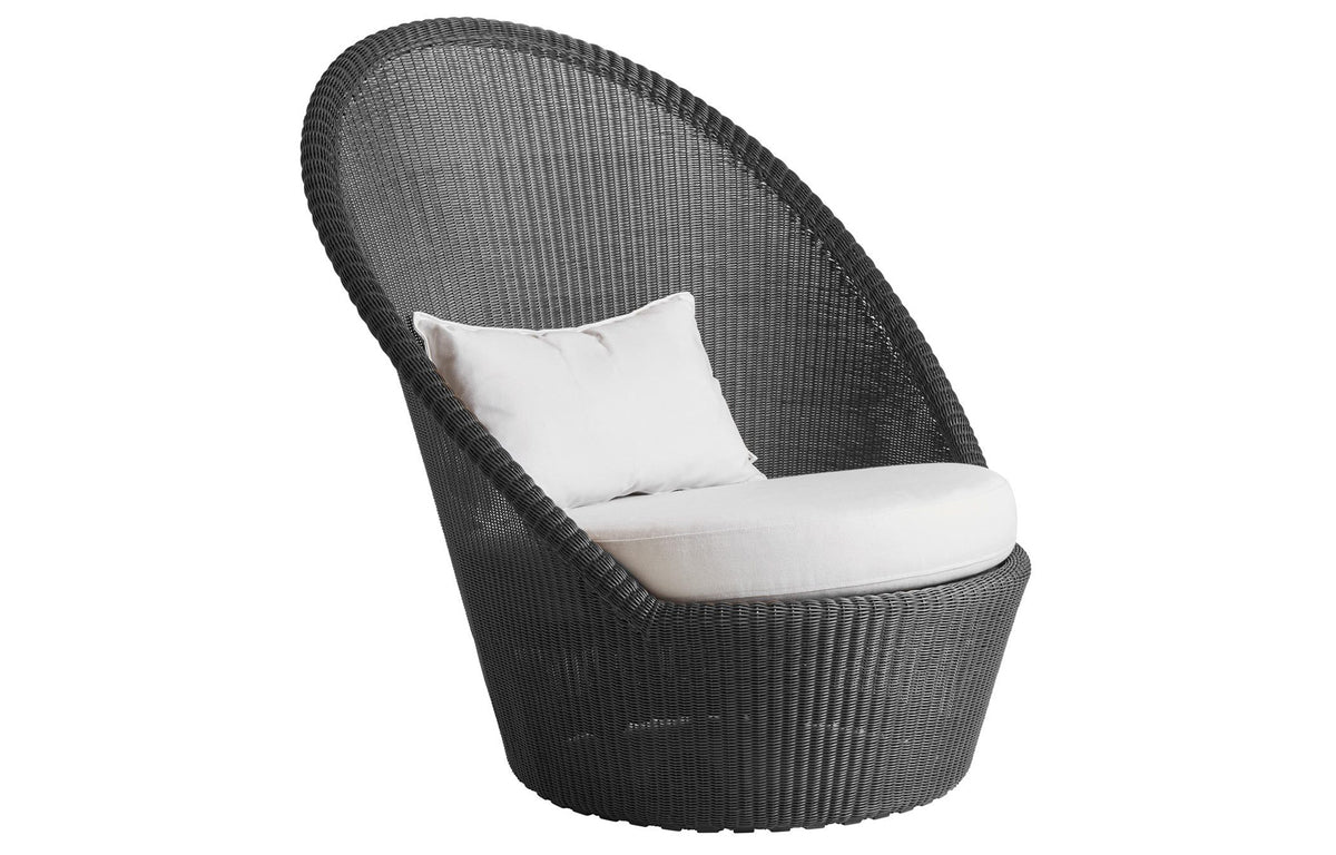 Kingston Sunchair with Wheels by Cane-Line - Graphite Fiber Weave, White Natte Set.