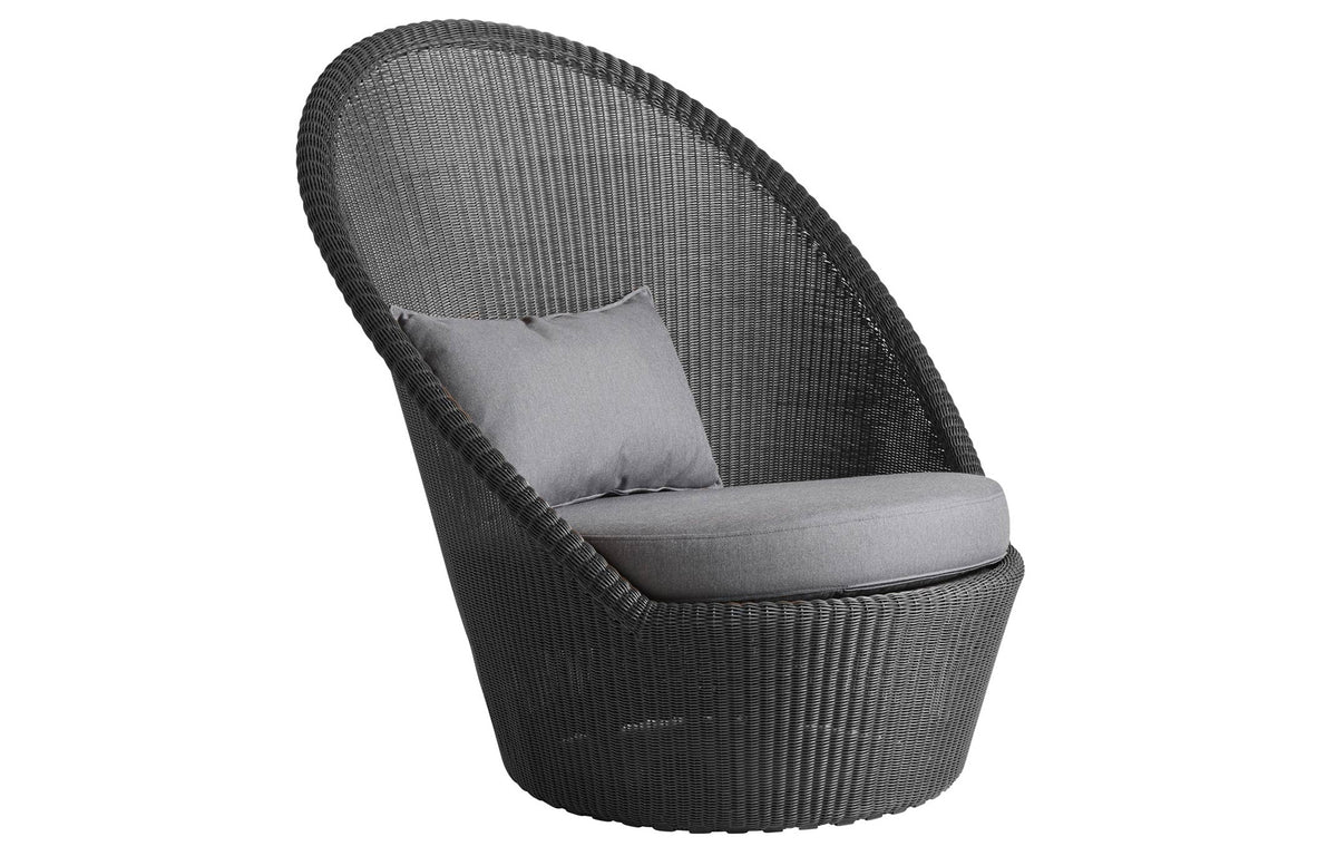 Kingston Sunchair with Wheels by Cane-Line - Graphite Fiber Weave, Grey Natte Set.