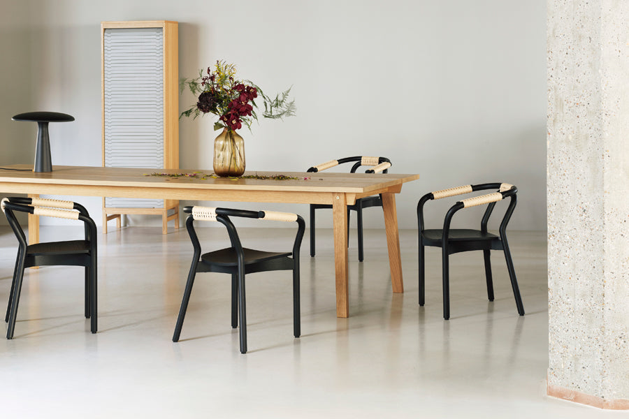 Knot Chair by Normann Copenhagen, showing knot chairs in live shot.