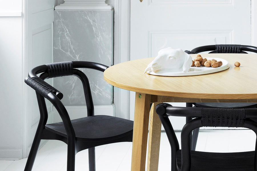 Knot Chair by Normann Copenhagen, showing knot chairs in live shot.