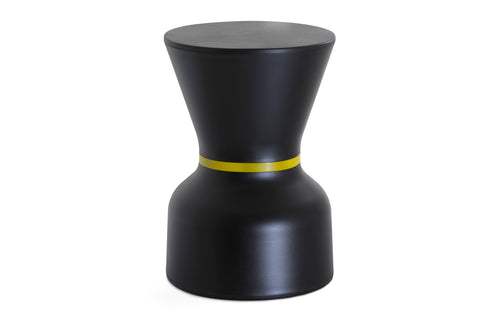 KO Side Table Stool by Toou - Black Base, Mustard Ring.