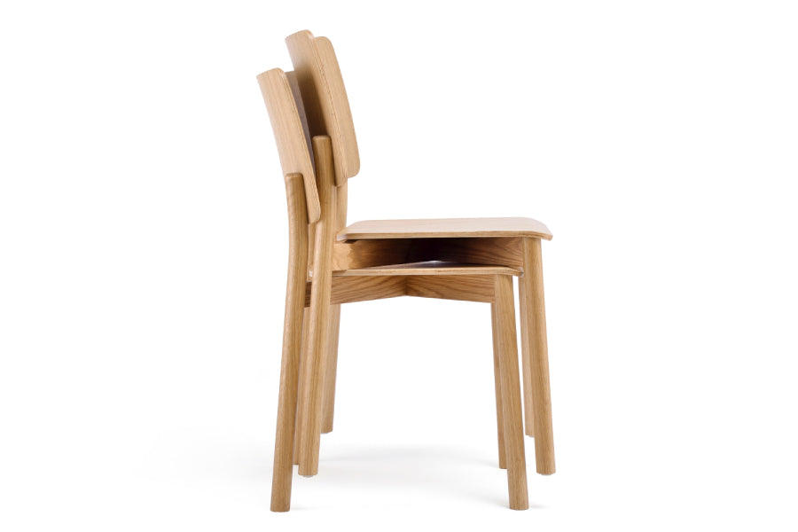 Mia Chair by Kollektiff, showing mia chair in stacked position.