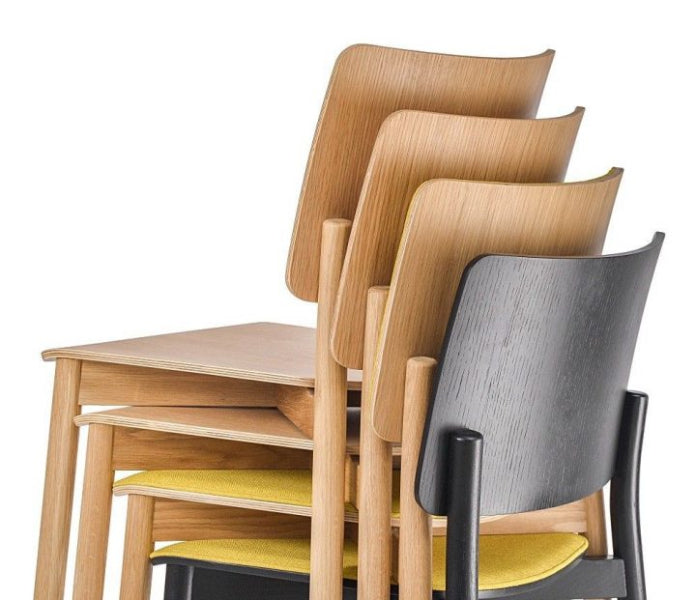 Mia Chair by Kollektiff, showing mia chair in stacked position.