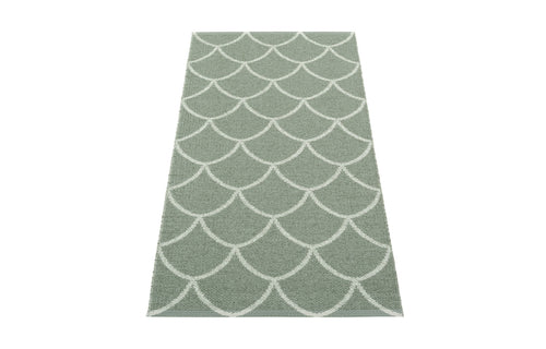 Kotte Army & Sage Runner Rug by Pappelina - 2.25' x 5'.