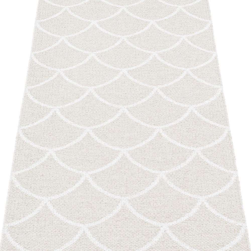 Kotte Fossil Grey & White Runner Rug by Pappelina, showing detail view of kotte fossil grey & white runner rug.