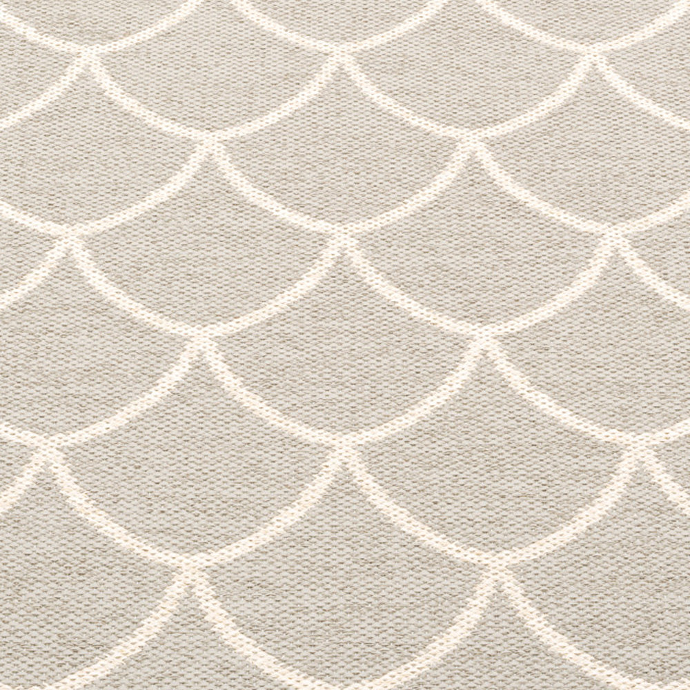 Kotte Linen & Vanilla Runner Rug by Pappelina, showing detail view of kotte linen & vanilla runner rug.