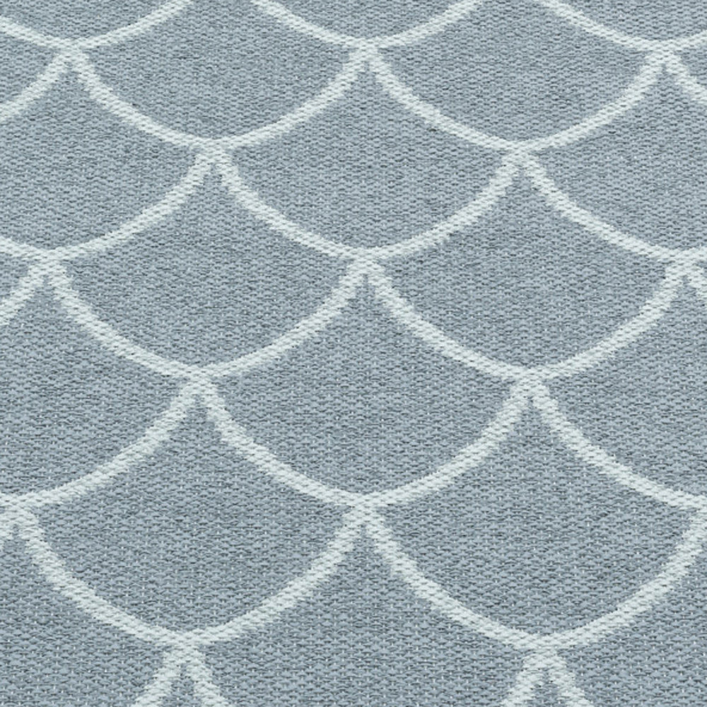 Kotte Storm & Blue Fog Runner Rug by Pappelina, showing detail view of kotte storm & blue fog runner rug.